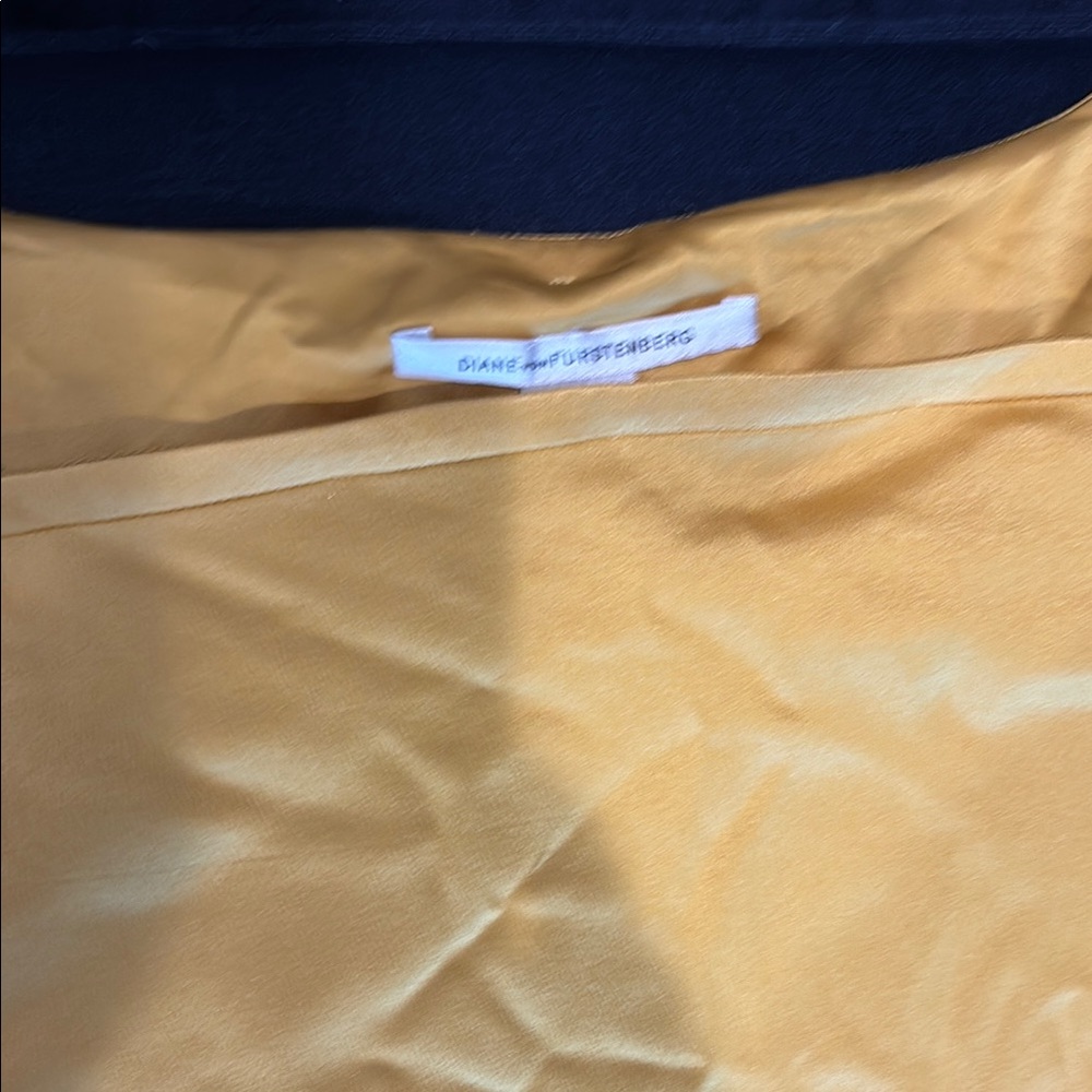 Diane Von Furstenberg Mustard Satin Top